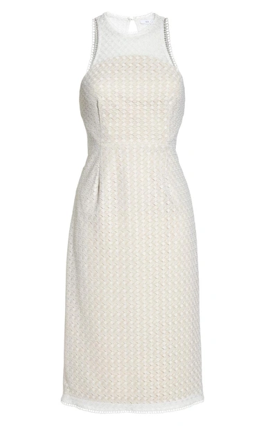 Shop Nsr Nina Lace Sheath Dress In White/ Nude