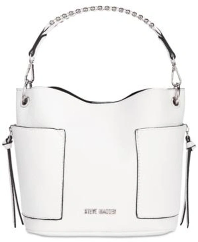 Shop Steve Madden Bsammy Bucket Bag In White/silver