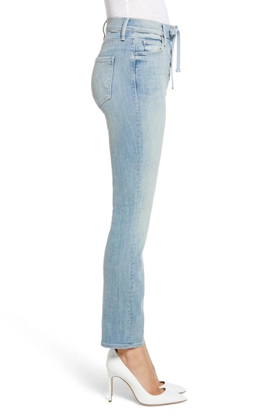 Shop Mother The Lace-up Dazzler High Waist Ankle Straight Leg Jeans In Tinge
