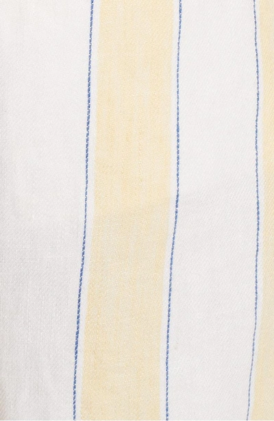 Shop Frame Belted Stripe Linen Shorts In Golden Haze Multi