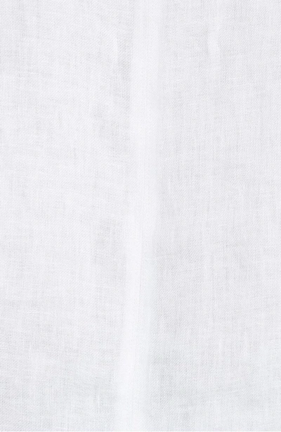 Shop Joie Febronia Ruffle Sleeve Linen Crop Top In Porcelain