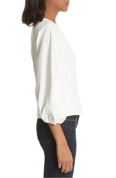 Shop Tibi Balloon Sleeve Top In Ivory