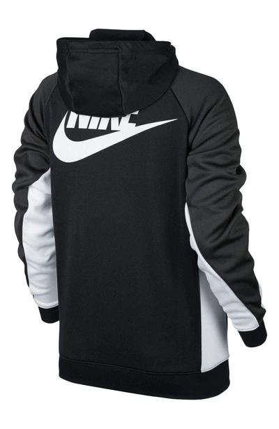 Shop Nike Zip Hoodie In Black/ Anthracite/ White