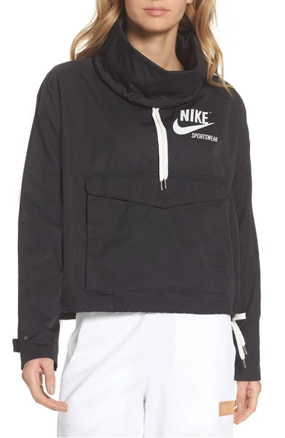 Nike Women's Sportswear Archive Crop Hoodie, Black | ModeSens