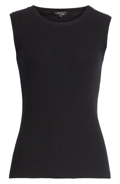 Shop Lafayette 148 Ribbed Cashmere Tank Top In Black