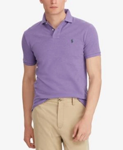 Shop Polo Ralph Lauren Men's Classic Fit Mesh Polo In Safari Purple Heather