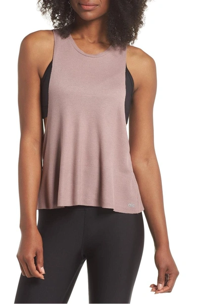 Shop Alo Yoga Flow Thermal Tank In Smokey Quartz