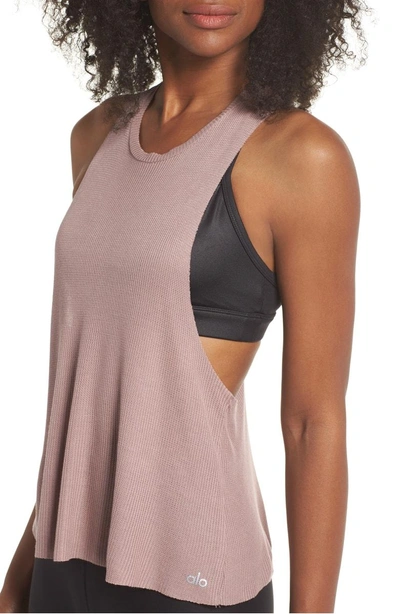 Shop Alo Yoga Flow Thermal Tank In Smokey Quartz