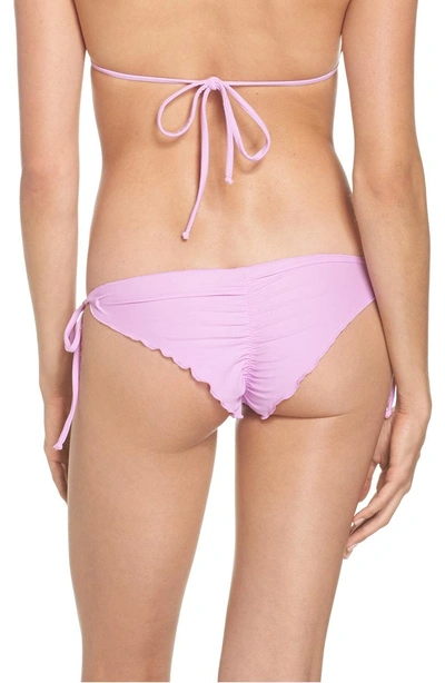 Shop Luli Fama 'wavy' Brazilian Side Tie Bikini Bottoms In Lavanda