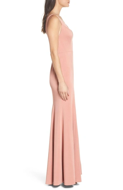 Shop Jenny Yoo Jade Luxe Crepe V-neck Gown In Sedona Sunset