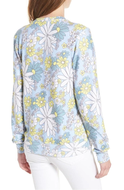 Shop Wildfox Daisy Wallpaper - Baggy Beach Jumper V-neck Pullover In Multi