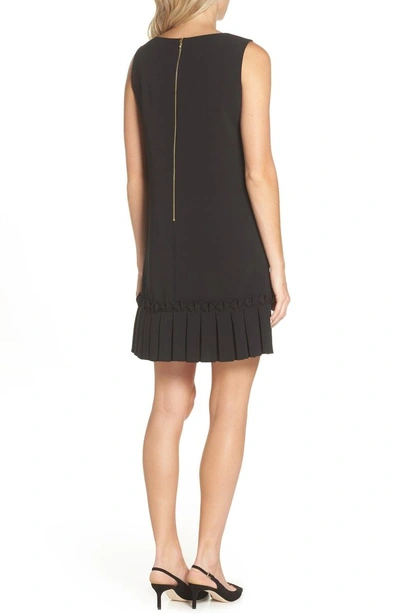 Shop Tahari Pleated Shift Dress In Black