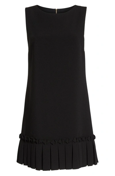 Shop Tahari Pleated Shift Dress In Black