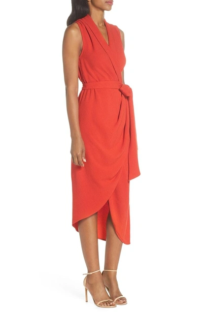 Shop C/meo Collective Entice Asymmetrical Wrap Dress In Red