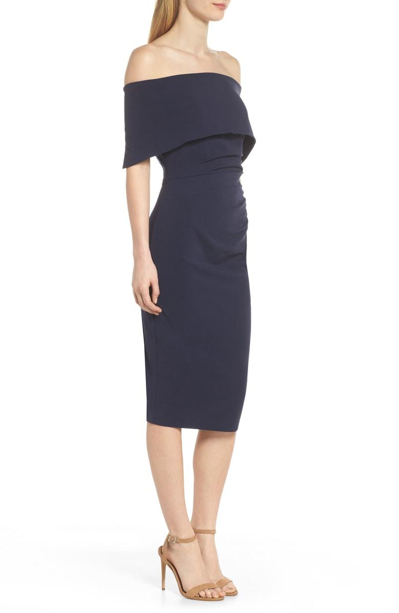 vince camuto popover midi dress black