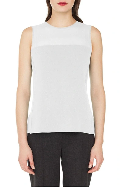 Shop Akris Double Layer Silk Georgette Blouse In Paper