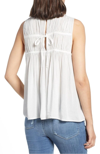 Shop James Perse Shirred Swing Tank In Off White/ Navy