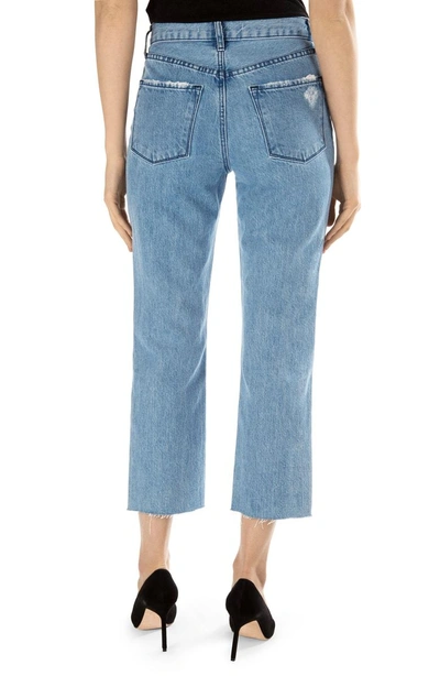 J Brand Wynne High Waist Crop Straight Leg Jeans In Ambitious Destruct