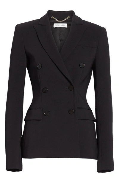 Shop Altuzarra Double Breasted Blazer In Black