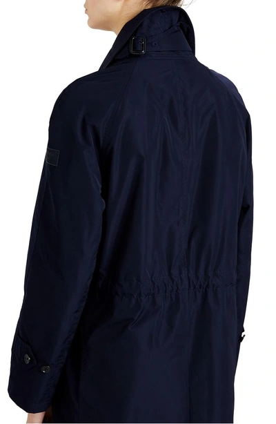 Shop Burberry Tringford Waterproof Hooded Coat In Navy