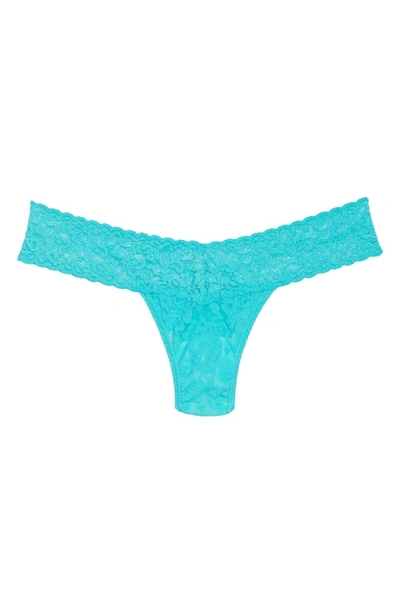 Shop Hanky Panky Signature Lace Low Rise Thong In Seafoam