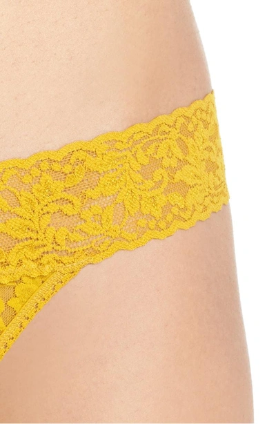 Shop Hanky Panky Signature Lace Low Rise Thong In Topaz Yellow