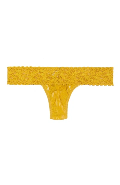 Shop Hanky Panky Signature Lace Low Rise Thong In Topaz Yellow