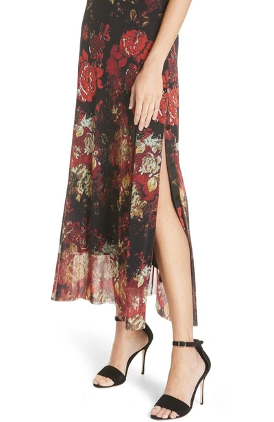 Shop Fuzzi Button Hem Tulle Maxi Dress(nordstrom Exclusive) In Red Print