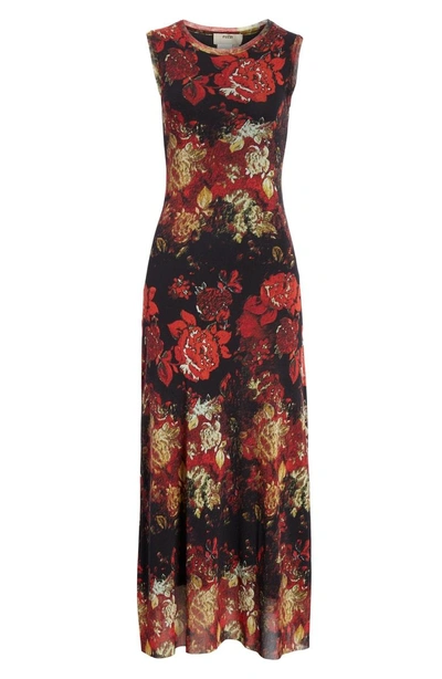 Shop Fuzzi Button Hem Tulle Maxi Dress(nordstrom Exclusive) In Red Print