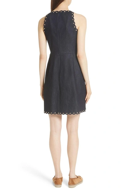 Shop Kate Spade Rivet Detail Denim Fit & Flare Dress In Indigo