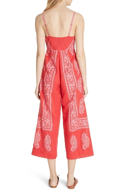 Shop Free People Feel The Sun Jumpsuit In Red