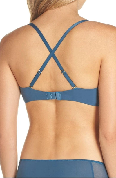 Shop Madewell Marta Mesh Trim Wireless T-shirt Bra In Blue Hematite