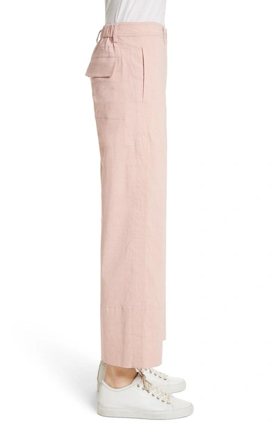 Shop Theory Fluid Wide Leg Crop Pants In Pink Ballet