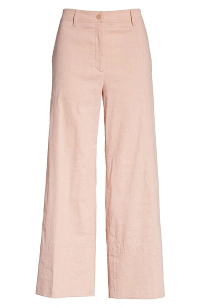 Shop Theory Fluid Wide Leg Crop Pants In Pink Ballet