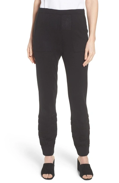 Shop Ming Wang Knit Ankle Pants In Black