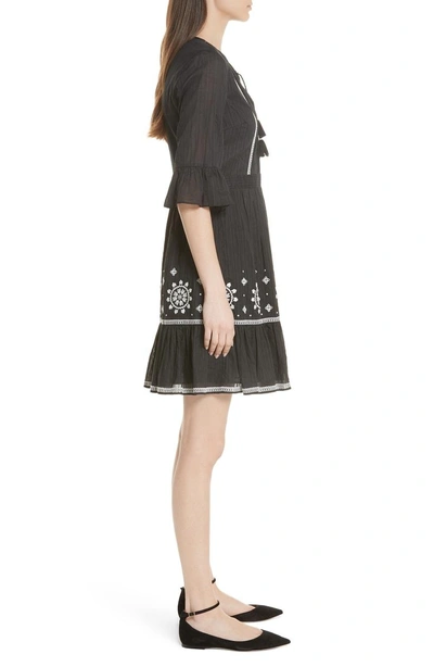 Shop Kate Spade Mosaic Embroidered Dress In Black