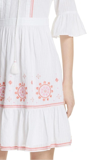 Shop Kate Spade Mosaic Embroidered Dress In Fresh White