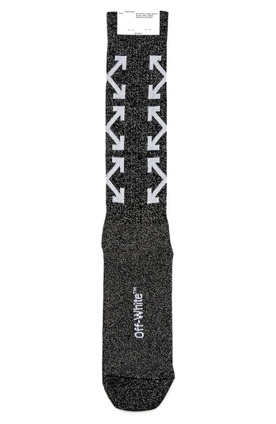 Shop Off-white Arrows Long Socks In Black White