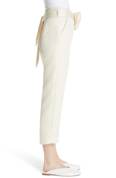 Shop Nanushka Raimo Belt Bag Crop Pants In Creme