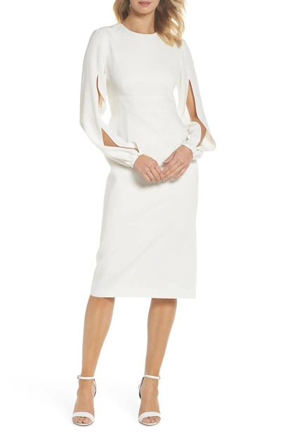 Shop Jill Jill Stuart Slit Sleeve Sheath Dress In Off-white