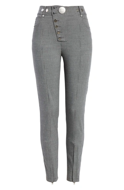 Shop Alexander Wang Skinny Plaid Pants In Grey Multi