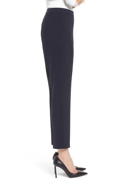 Shop Hugo Boss Tiluna Side Zip Ponte Trousers In Navy