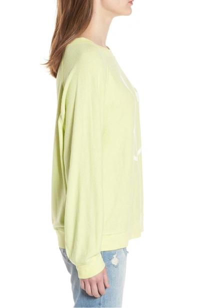 Shop Wildfox Sleepy Smiley Sommers Sweatshirt In Yellow Glow