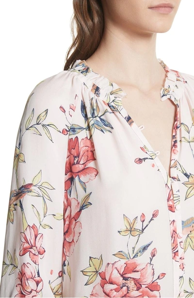Shop Joie Corsen Floral Silk Blouse In Rosewater