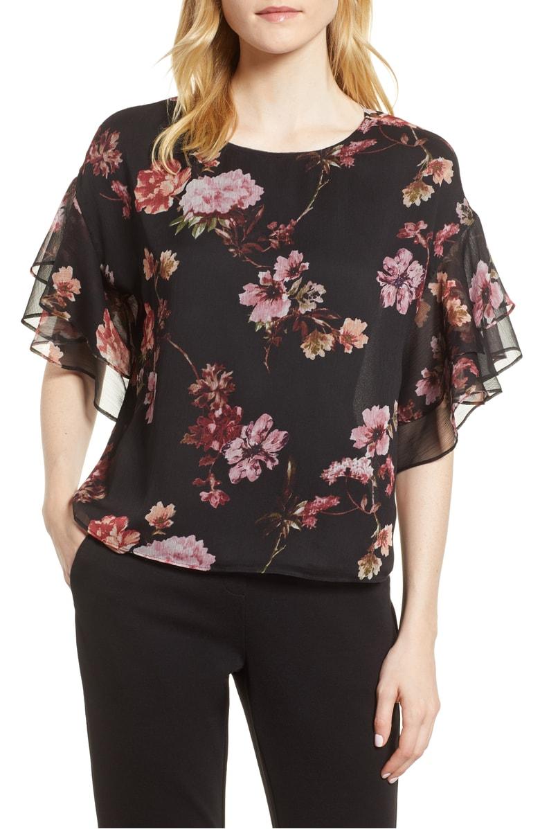 vince camuto ruffle sleeve top
