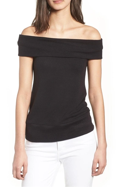 Shop Cupcakes And Cashmere Cathie Off The Shoulder Top In Black