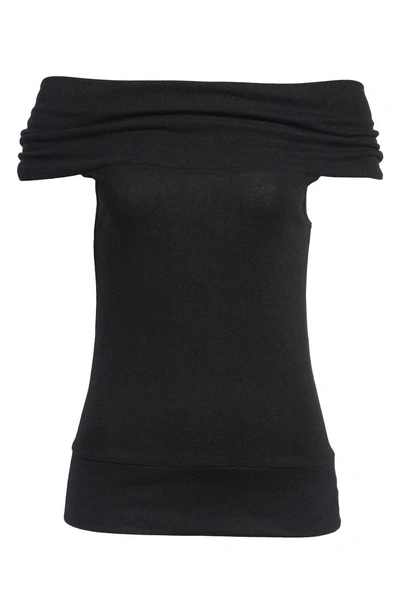 Shop Cupcakes And Cashmere Cathie Off The Shoulder Top In Black