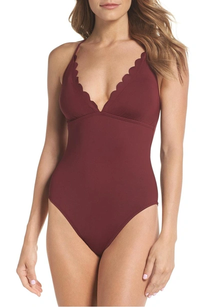 Shop La Blanca Petal Pusher One-piece Swimsuit In Mahogany