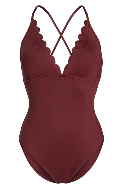 Shop La Blanca Petal Pusher One-piece Swimsuit In Mahogany