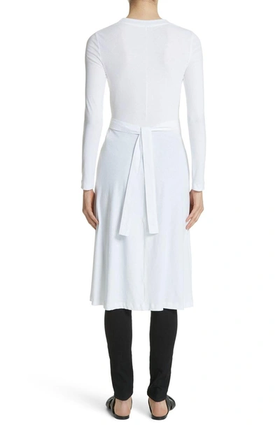 Shop Rosetta Getty Jersey Apron Wrap Top In White